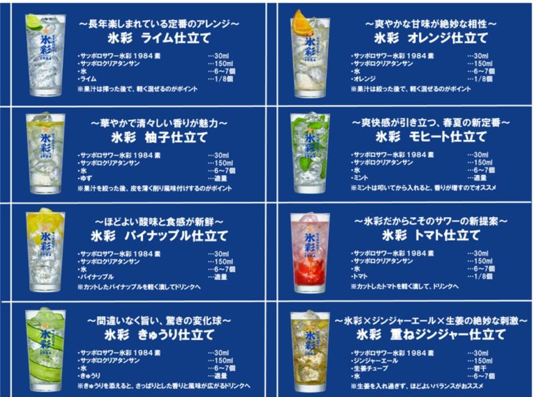 「サッポロサワー 氷彩1984」のたのしみ方