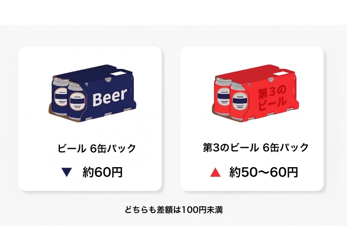 6缶パック 想定価格変化の比較図
